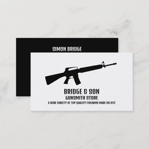 Rifle Silhouette Gunsmith Gunstore Business Card