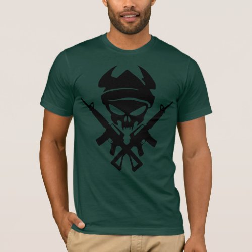 Rifle Skull and Crossbones Camo T Shirt