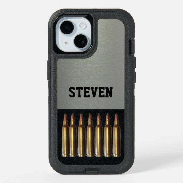 Rifleman Ammo Black and Silver Name  Otterbox iPhone Case (Back)