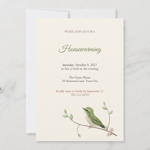 Rifleman Songbird Housewarming Invitation
