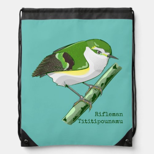 Rifleman tititiponamu NZ bird Drawstring Bag
