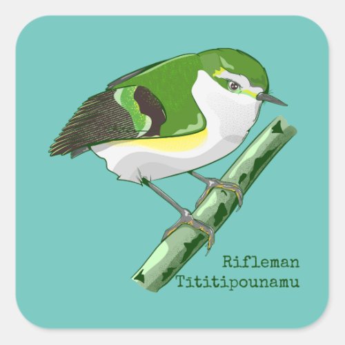 Rifleman tititiponamu NZ bird Square Sticker