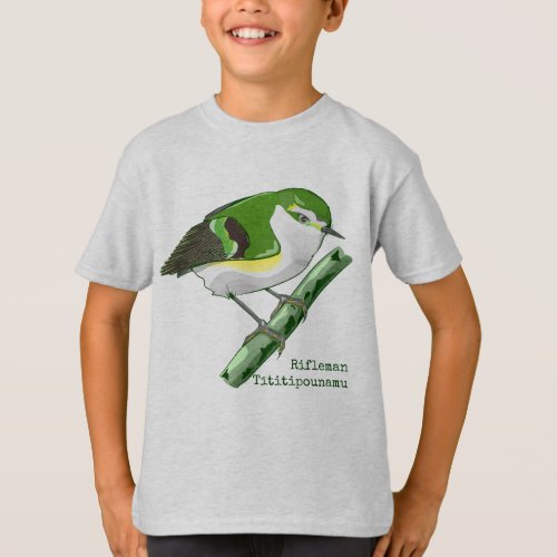 Rifleman tititiponamu NZ bird T_Shirt