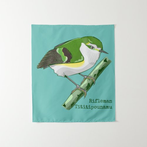 Rifleman tititiponamu NZ bird Tapestry