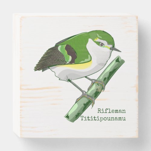 Rifleman tititiponamu NZ bird Wooden Box Sign