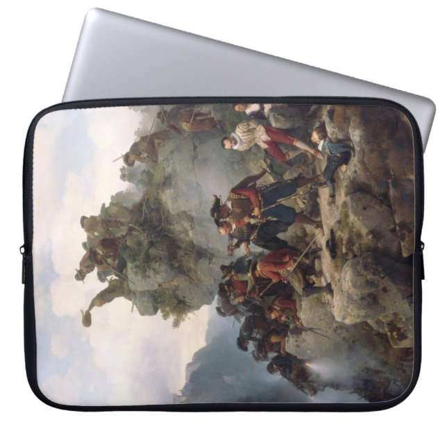 Riflemen Defending a Mountain Pass (Karl Lessing) Laptop Sleeve (Front)