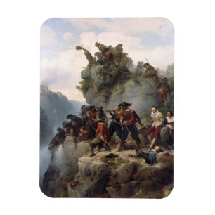Riflemen Defending a Mountain Pass (Karl Lessing) Magnet