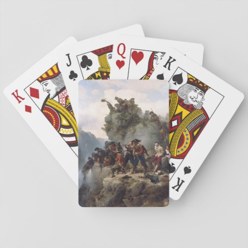 Riflemen Defending a Mountain Pass Karl Lessing Poker Cards