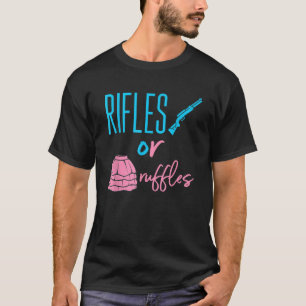Rifles or Ruffles Fun Gender Reveal Baby Announcem T-Shirt