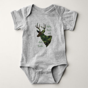 Rifles, Racks and Deer Tracks Camouflage Hunting Baby Bodysuit