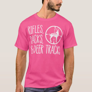 Rifles Racks Deer Tracks Hunting T-Shirt