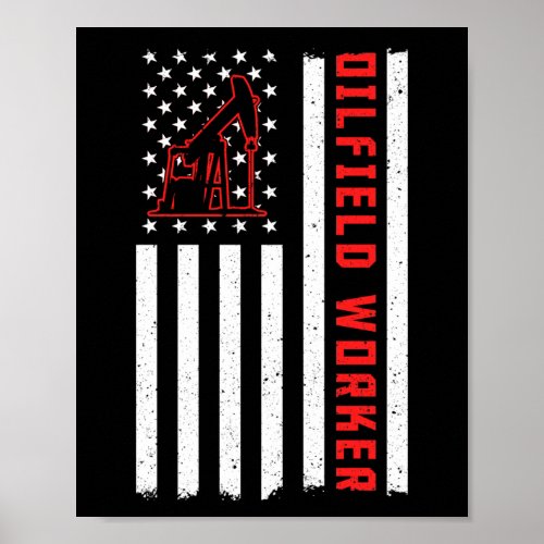 Rig Drilling Roughneck Oilfield Worker Poster