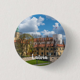 Riga Castle in Riga, Latvia Button