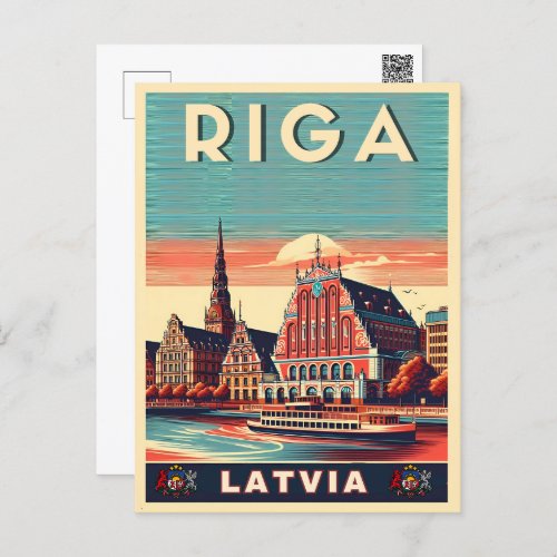 Riga City Latvia baltic culture vintage gifts Postcard