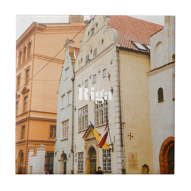 Riga Cityscape Flexible Photo Magnet Ceramic Tile (Front)