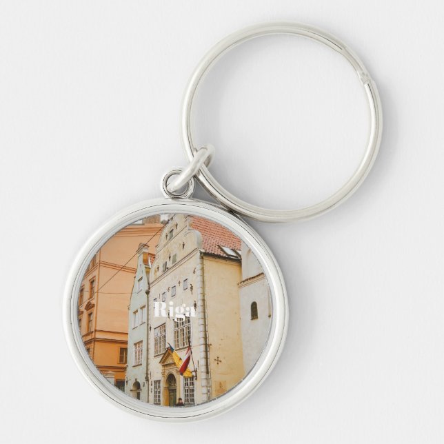 Riga Cityscape Flexible Photo Magnet Keychain (Front)