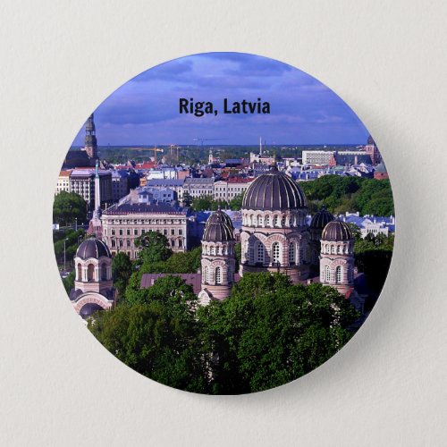 Riga Latvia cityscape Button