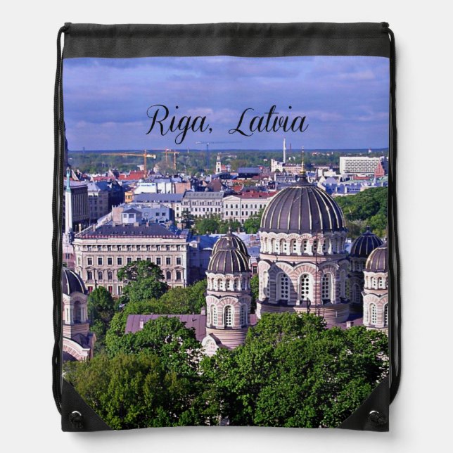 Riga, Latvia cityscape Drawstring Bag (Front)