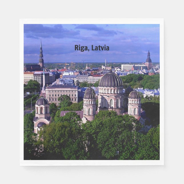 Riga, Latvia cityscape Napkins (Front)