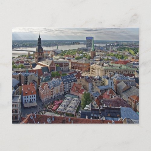 Riga Latvia cityscape photograph Postcard