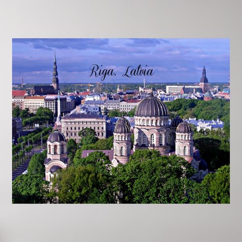 Riga Latvia cityscape Poster