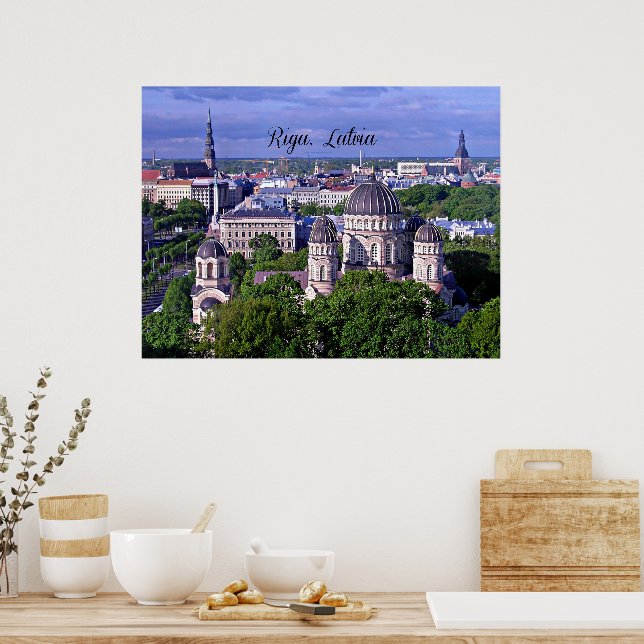 Riga, Latvia cityscape Poster (Kitchen)