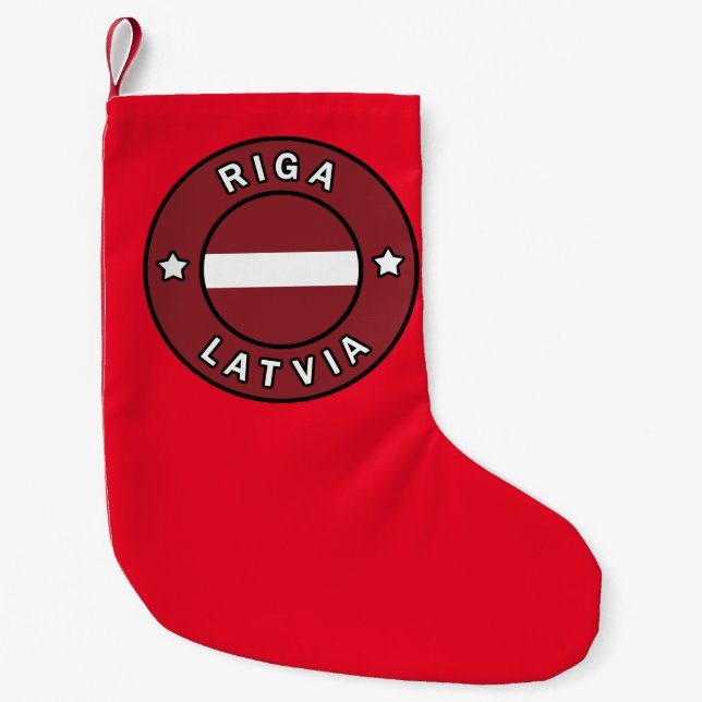 Riga Latvia Small Christmas Stocking (Front)
