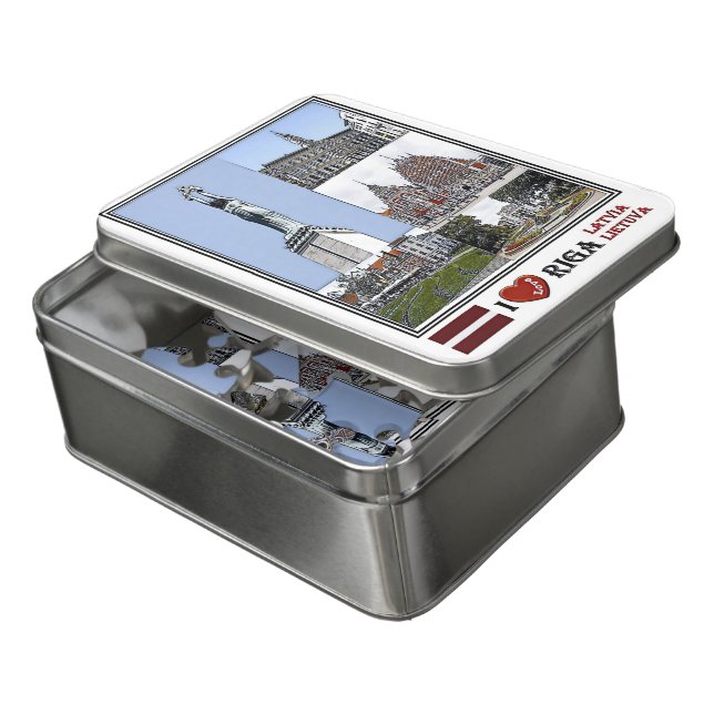 Riga Latvia - The Riba City - Livu Square - Jigsaw Puzzle (Lid Open)
