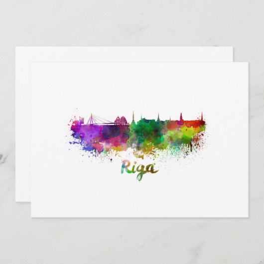 Riga skyline in watercolor (Front/Back)