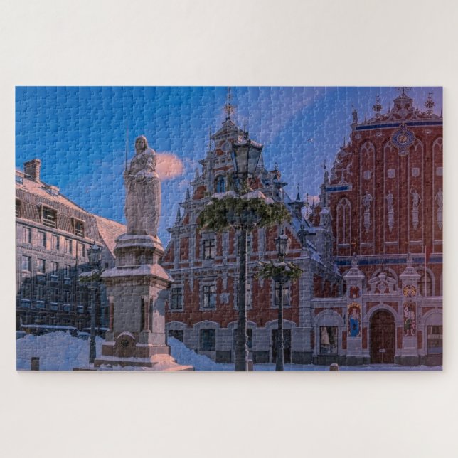 Riga Town Hall Square in winter Jigsaw Puzzle (Horizontal)