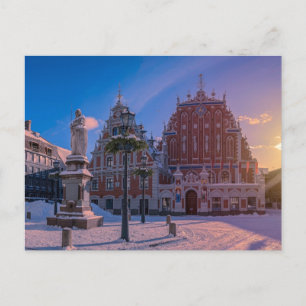 Riga Town Hall Square in winter Postcard