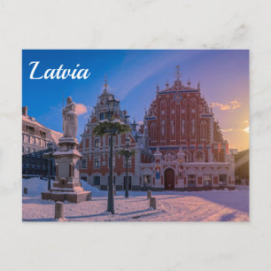 Riga Town Hall Square in winter Postcard