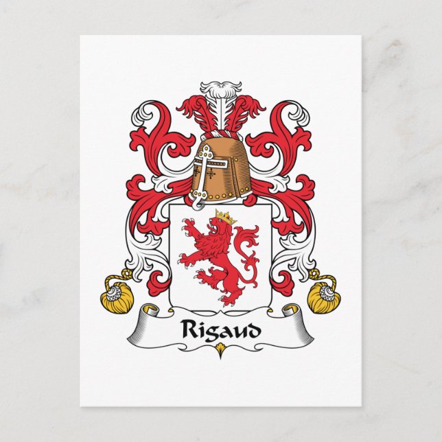 Rigaud Family Crest Postcard (Front)