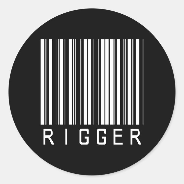 Rigger Bar Code Classic Round Sticker (Front)