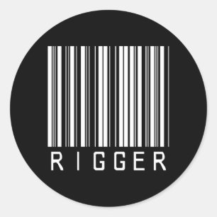 Rigger Bar Code Classic Round Sticker