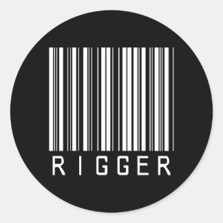 Rigger Bar Code Classic Round Sticker