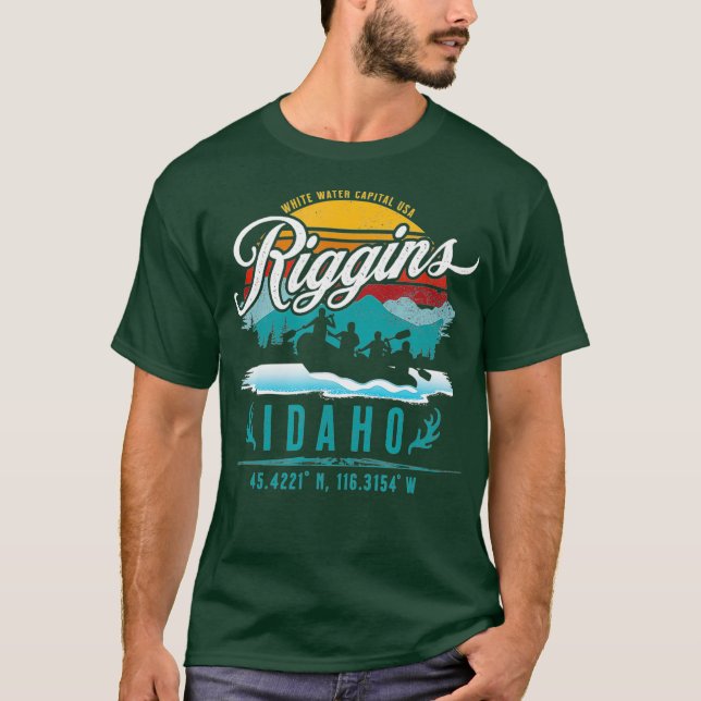 Riggins Idaho River Rafting White Water Capital T-Shirt (Front)