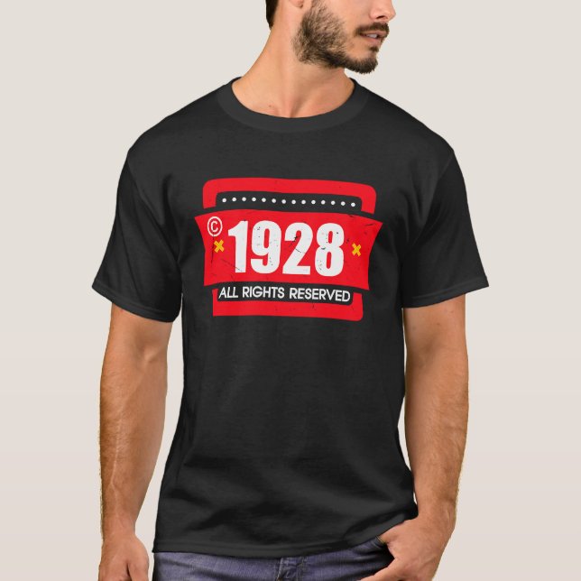 right 1928 All Rights Reserve T-Shirt (Front)