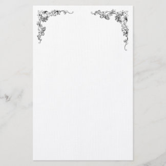 Right and Left Corner Flourish Design Stationery