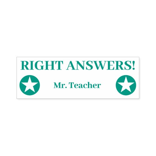 RIGHT ANSWERS  Custom Teacher Name Self_inking Stamp