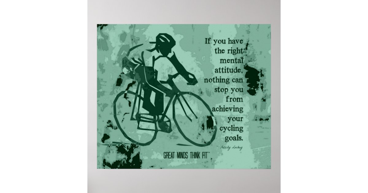 Right Attitude for Cycling Success Poster | Zazzle