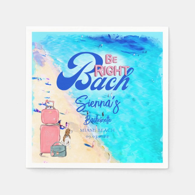 Right Bach Bachelorette Weekend Getaway Itinerary Napkins (Front)