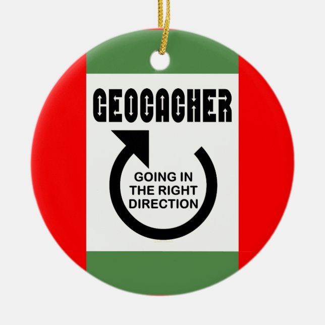 Right Direction Ceramic Ornament (Front)