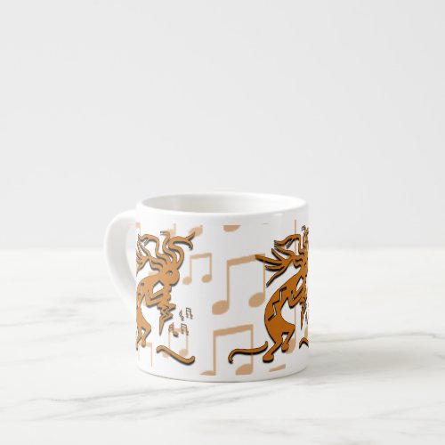Right Facing Kokopelli Musician With Musical Notes Espresso Cup