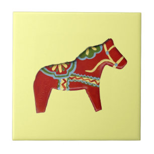 Right Facing Red Dala Horse Tile