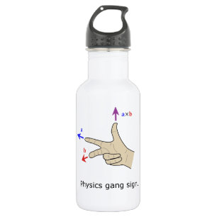 Right hand rule cross Physics gang sign Water Bottle