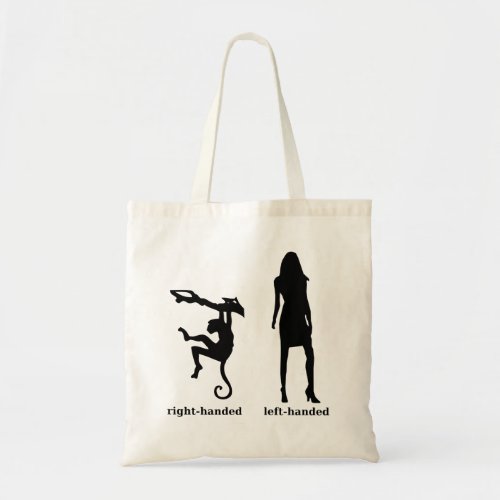 Right_handed Chimp Left_handed Woman Tote Bag