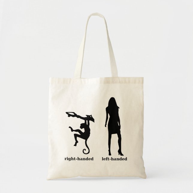 Right-handed Chimp Left-handed Woman Tote Bag (Front)