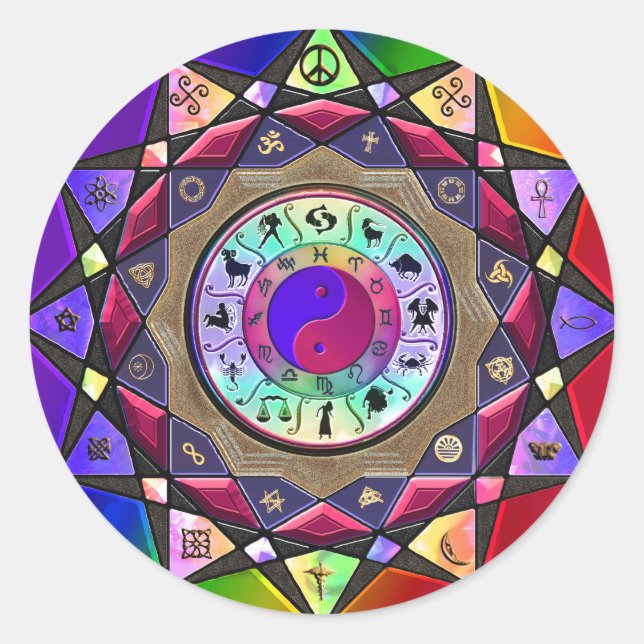 Right here, right now classic round sticker (Front)