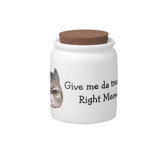 "Right Meow" Kitty Treat Jar (Front)
